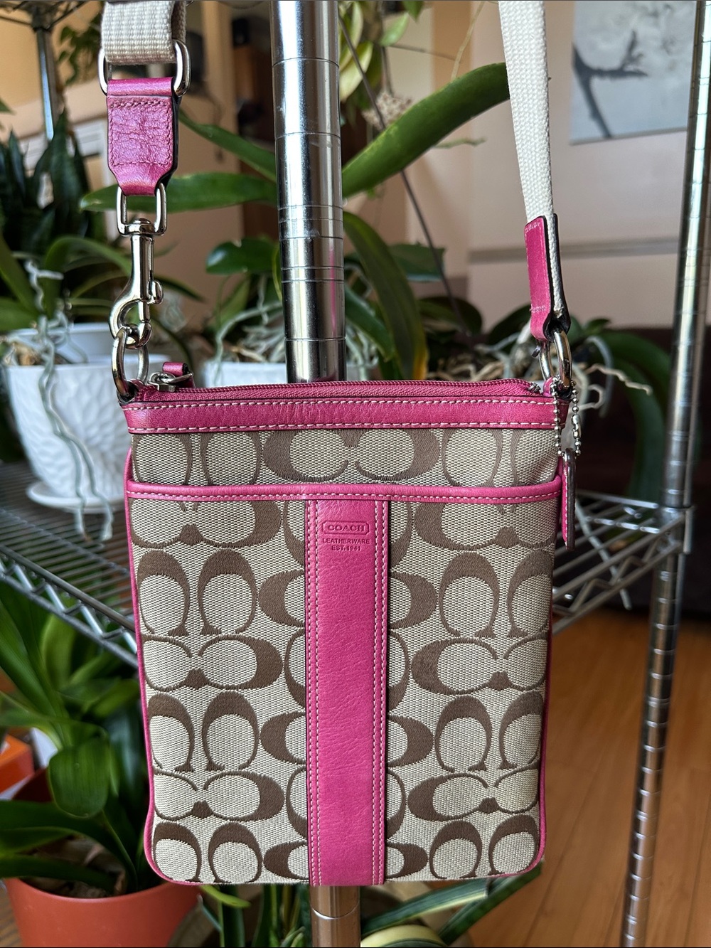 Coach Beige Signature Crossbody Bag